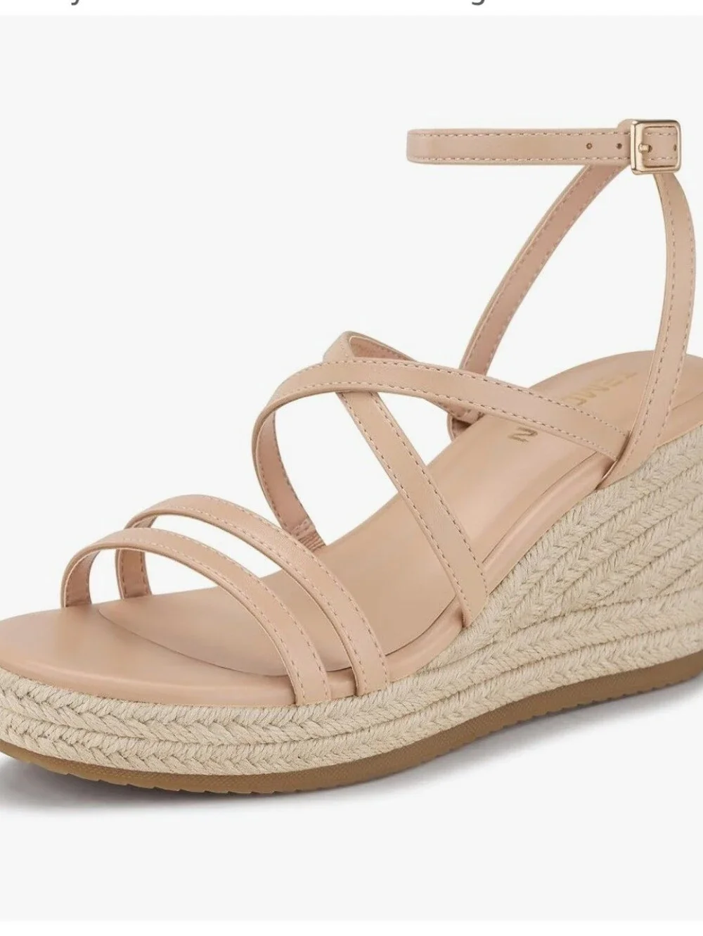 TEMOFON Nude Espadrille Wedge Sandals – Women’s Size 10
